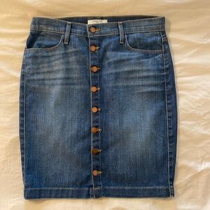 Fidelity Denim Collette  jean  skirt size 29 dark vintage copper buttons